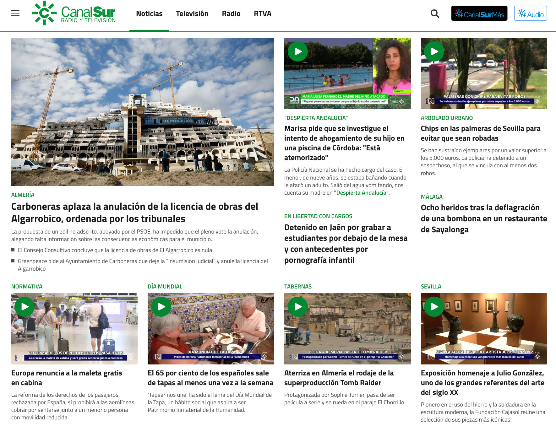 Captura de pantalla Canal Sur